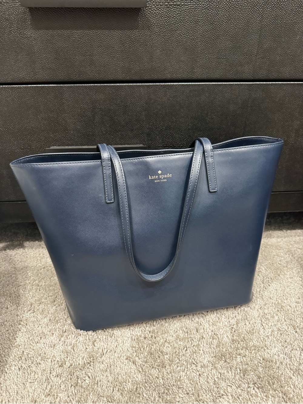 Kate Spade Navy Leather Tote Bag